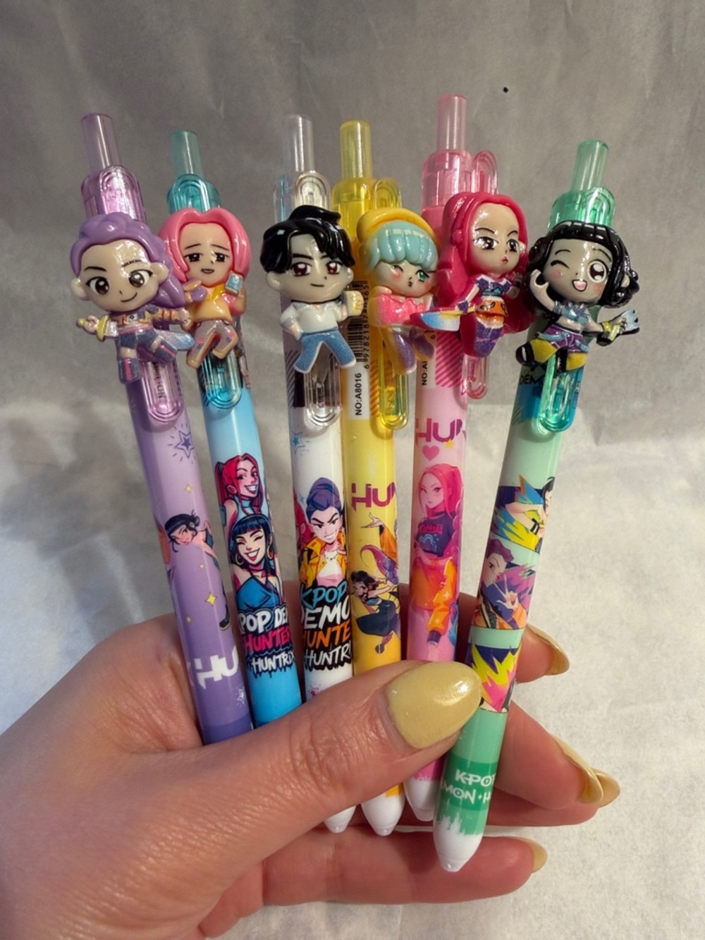 K-POP Demon Hunters Gel Pen 0.5mm Black Ink Set of 6 Brand New